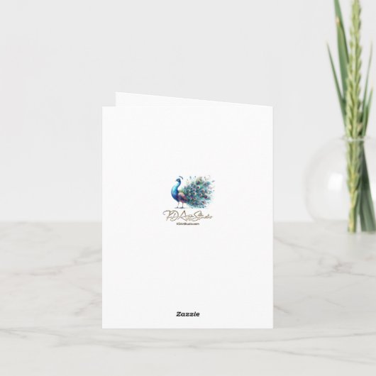 Peacock Bedankt Opmerking Kaart (Achterkant)