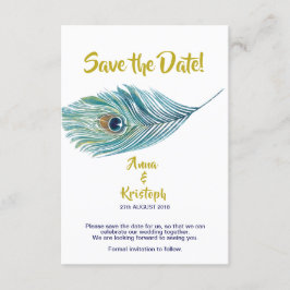 PEACOCK BESPAAR DE DATUMKAART SAVE THE DATE