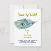 PEACOCK BESPAAR DE DATUMKAART SAVE THE DATE (Voorkant)