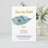 PEACOCK BESPAAR DE DATUMKAART SAVE THE DATE (Staand voorkant)