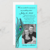 Peacock Bewaar de datum fotokaart Save The Date (Voorkant / Achterkant)