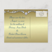 Peacock Bewaar de datum van de trouwkaarten Aankondigingskaart (Achterkant)