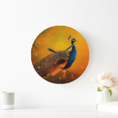 Peacock bij zonsopgang grote klok (Huis)