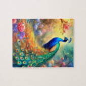 Peacock Bird 100 met bloemen Legpuzzel (Horizontaal)