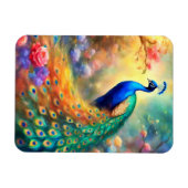 Peacock Bird 100 met bloemen Magneet (Horizontaal)