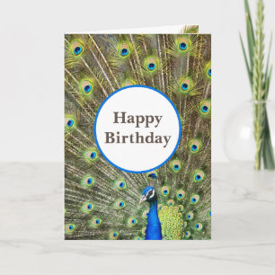 Peacock Bird Birthday Greeting Notitiekaartje