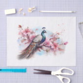 Peacock Bird Bloemen Waterverf Tissuepapier (Craft)