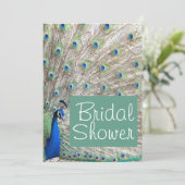 Peacock Bird Bridal Shower Kaart (Staand voorkant)