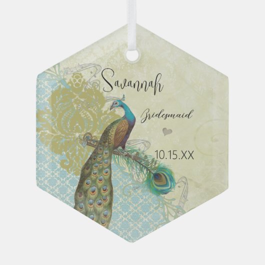 Peacock Bird Bridesmaid Ornamenten (Voorkant)