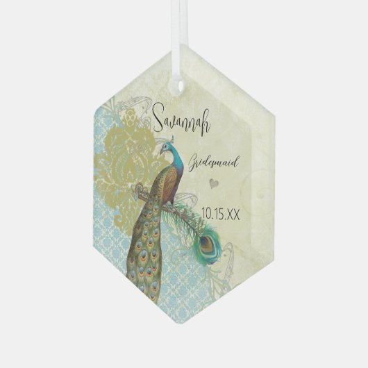 Peacock Bird Bridesmaid Ornamenten (Voorkant links)