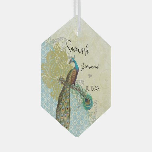 Peacock  Bird Bridesmaid Ornamenten (Voorkant Rechts)