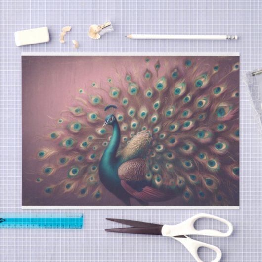 Peacock Bird Decoupage tissuepapier (Craft)