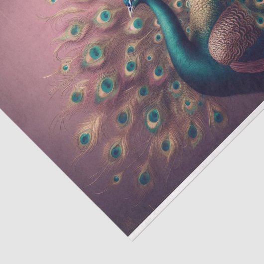 Peacock Bird Decoupage tissuepapier (Detail)