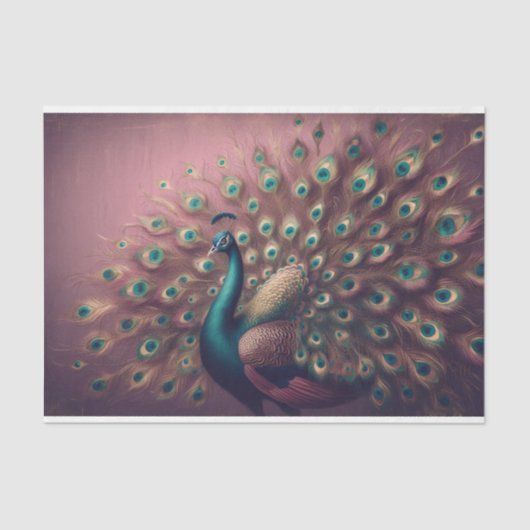 Peacock Bird Decoupage tissuepapier (Voorkant)