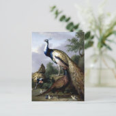 Peacock Bird Family Painting Briefkaart (Staand voorkant)