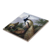 Peacock Bird Family Painting Tegeltje (Zijkant)