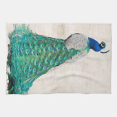 Peacock Bird Feather Blauwgroen Turqu Kitchen Dish Theedoek (Horizontaal)