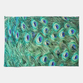 Peacock Bird Feather Blauwgroen Turqu Kitchen Dish Theedoek (Horizontaal)