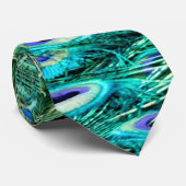 Peacock Bird Feather Blauwgroen Turquoise Vinta Ma Stropdas (Opgerold)