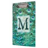 Peacock Bird Feather Monogram Initiaal Clip Board Klembord (Links)