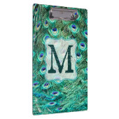 Peacock Bird Feather Monogram Initiaal Clip Board Klembord (Rechts)