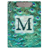 Peacock Bird Feather Monogram Initiaal Clip Board Klembord (Voorkant)