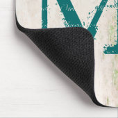 Peacock Bird Feather Monogram Initiaal Muismat (Hoek)