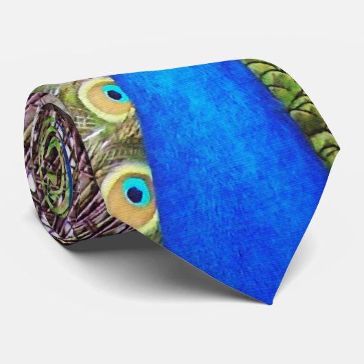 Peacock Bird & Feathers Stropdas (Opgerold)