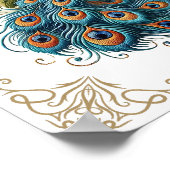  Peacock Bird Floral Poster (Hoek)