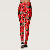 Peacock Bird Folk Art. Leggings (Achterkant)
