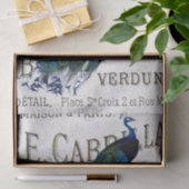 Peacock Bird French Script Ephemera Decoupage Tissuepapier (Geschenk)