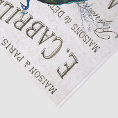 Peacock Bird French Script Ephemera Decoupage Tissuepapier (Detail)