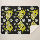 Peacock Bird Graphic Art Sherpa Deken (Voorkant (horizontaal))