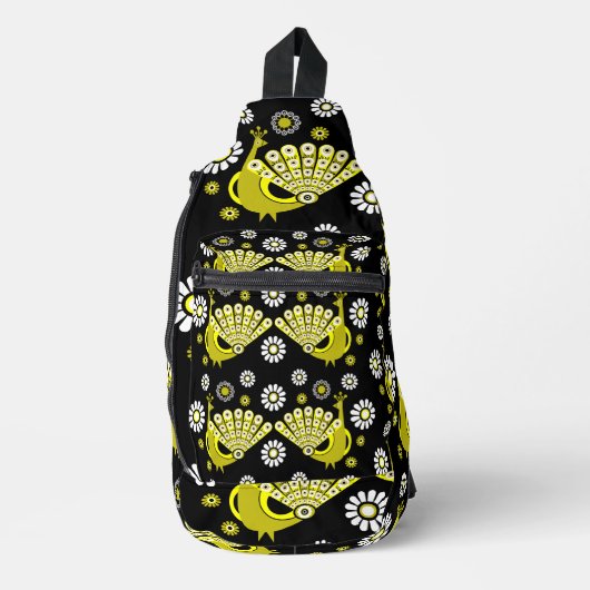 Peacock Bird Graphic Art Sling Bag (Voorkant)