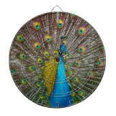 Peacock Bird met Royal Plumage op het display Dartbord (Voorkant)