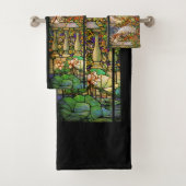 Peacock Bird Parrots Flowers Aviary Bath Towel Set Bad Handdoek (Insitu)