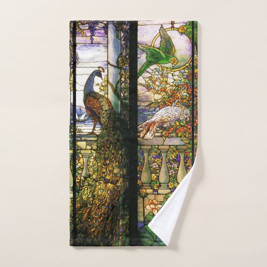 Peacock Bird Parrots Flowers Aviary Bath Towel Set Bad Handdoek (Handdoek)