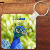 Peacock Bird Persoonlijke naam Sleutelhanger (Achterkant)