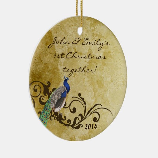  Peacock Bird Persoonlijke Ornament (Rechts)