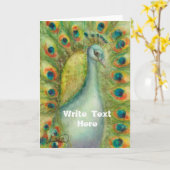 Peacock Bird Specified custom name card Kaart (Gele Bloem)