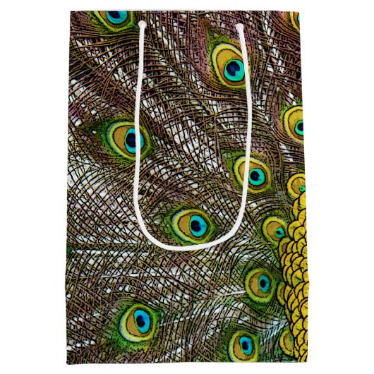 Peacock Bird te zien Medium Cadeauzakje (Achterkant)