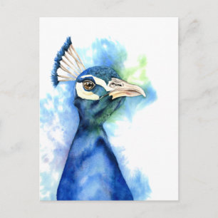 Peacock Bird Waterverf Art Briefkaart