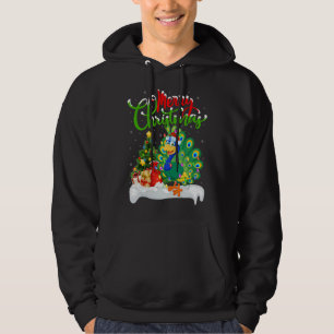 Peacock Bird Xmas Decorations Santa Peacock Chri Hoodie