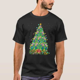 Peacock Bird Xmas Licht Santa Peacock Kerstmis T-shirt