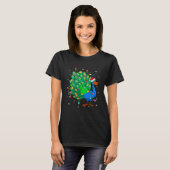 Peacock Bird Xmas Lighting Reindeer T-shirt (Voorkant volledig)