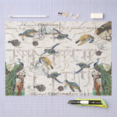 Peacock Bird Zee Turtle Blowfish French Ephemera Tissuepapier (Craft)