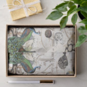 Peacock Bird Zee Turtle Blowfish French Ephemera Tissuepapier (Geschenk)