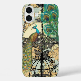 Peacock Birdcage Chandelier Damask iPhone 16 Plus Hoesje