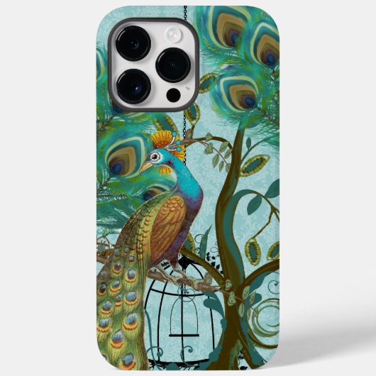 Peacock Birdcage Damask Case-Mate iPhone Case (Achterkant)