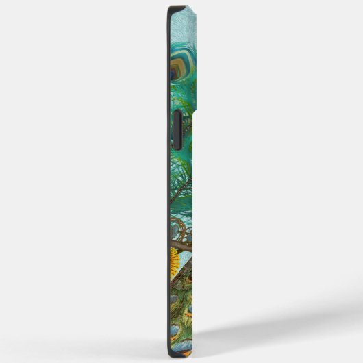 Peacock Birdcage Damask Case-Mate iPhone Case (Achterkant / Rechts)
